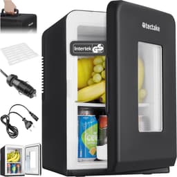 tectake® Mini-Autokoelkast - Draagbare minibar 14L - 2-in-1-functie: koelen en verwarmen - 5 tm 65 °C - Mini Koelkast - Elektrische Koelbox - 12v + 220/240v Aansluiting - Draagbare Campingkoelkast — thumbnail 1