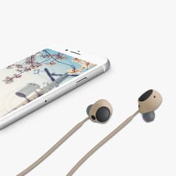 kwmobile Strap Compatible with Sony WF-C700N - Silicone Cord Holder for Wireless Earphones - Beige — thumbnail 2