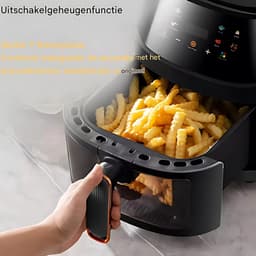 Oven - Grill rooster - Bakplaat - Airfryer - Voor Multifuntioneel Koken - 6-in-1 Elektrische Oven met Dubbele Lade - 1500W, Bakken, Braden & Stomen — thumbnail 6