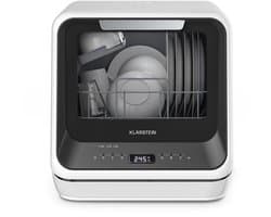 Klarstein Vaatwasser Amazonia Mini - Compact Aanrechtblad, 7 Programma's, 5L Tank of Directe Aansluiting, Energie-efficiëntieklasse D, Stil 58dB, Digitaal Display, Draagbaar Tafelblad voor Kleine Keukens, Zwart - Dishwasher