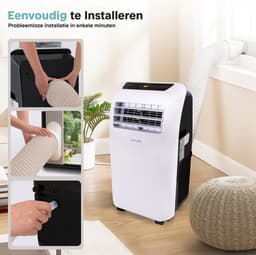 Serenelife Mobiele Airco - 9.000 BTU - 3-in-1 Airconditioner met Ontvochtigerfunctie, Afstandsbediening - Koelen & Verwarmen - Wit — thumbnail 4