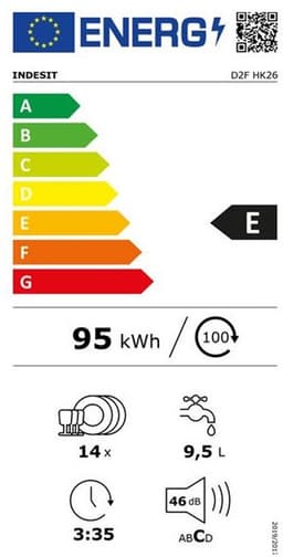 vaatwasser 60cm 14 couverts 46db - indesit - D2FHK26 — thumbnail 6