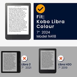 kwmobile ereader hoesje van kunstleer - geschikt voor Kobo Libra Colour - Met magneetsluiting - In grijs Opkomende Zon design — thumbnail 4
