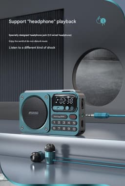 Crrynuo - F22 Bluetooth-Luidspreker - FM-Radio - Draagbaar - Blauw - Multifunctionele Kaart - USB - Externe Opname​ — thumbnail 7