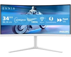 Philips Evnia 34M2C5501A - QHD Curved Ultrawide Gaming Monitor - Ambiglow - 180Hz - 34 inch