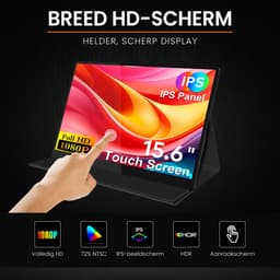 Elcostar Portable Monitor 15.6 Inch - Touchscreen - Full HD - IPS Beeldscherm - USB-C monitor - Draagbare Gaming Monitor - HDMI - 2025 model — thumbnail 2