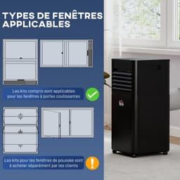 HOMCOM-Draagbare airconditioner-ABS-30.5x32.5x67.8cm-Zwart — thumbnail 7