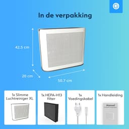 Luchtreiniger XL met App - 360 m3 - Air Purifier - Luchtreinigers met HEPA Filter en Ionisator - Werkt tegen Huisstofmijt, Hooikoorts, Allergie - Silvergear — thumbnail 6