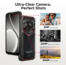 DOOGEE Blade 20 Pro - Robuuste Smartphone - Robuuste Telefoon - 24GB RAM + 256GB ROM（2TB/TF) - 11800mAh/18W - 6.6 Inth HD+ IPS+90Hz - 125dB Luidsprekers - Nachtzichtcamera - Face ID - Triple card slot - Rood — thumbnail 11