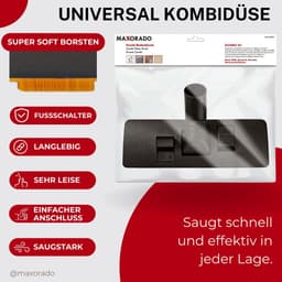 Maxorado Combimondstuk voor uw stofzuiger 35 mm - geschikt voor Bosch, Siemens, AEG, Quigg, Kärcher, Fakir, EIO, Samsung, Panasonic, Clatronic - borstel universeel 35mm — thumbnail 6