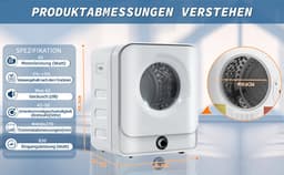 Merax Mini Droger 3KG - Wasdroger met Wandmontage - Luchtafvoerdroger - Wit — thumbnail 20
