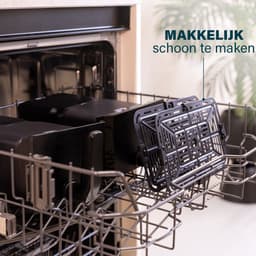 Princess Double Basket Airfryer 182068 - Dubbele Airfryer - 8 liter - 2 manden - XXL - 8 programma’s - 2400W - Dubbele heteluchtfriteuse - Touchscreen - Zwart - 80 °C tot 220°C - Sync functie — thumbnail 11