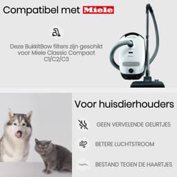 BukkitBow - Hepa Filters voor Miele Classic Compact C1/C2/C3 - Vervang Filter - Set van 2 Stuks — thumbnail 2