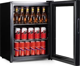 PRIMO PR179BC Drankkoelkast - Minibar - Mini Koelkast - Glazen deur - Vrijstaand - 60L - D - Zwart — thumbnail 1