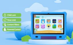 Lipa WQ01 kinder tablet Blue 10.1 inch - Kindertablet vanaf 3 jaar - Kindertablet 10 inch - Tablet kinderen - Android 15 tablet - 64 GB opslag - Groot scherm - Met spellen software - Play store - Ouder bescherming - Bescherming ogen - Met bumper — thumbnail 8