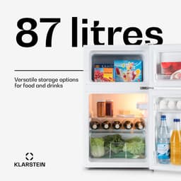 Klarstein Koelkast Big Daddy - met vriesvak, koel-vriescombinatie, stille koelkast, LED, 87 liter: 61 liter koelgedeelte en 26 liter vriesgedeelte, wit - Vrijstaand - Compact - Mini Fridge - Compact Koelkast - Kleine Koelkast — thumbnail 11