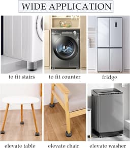 Wasmachine dempers - 8 stuks - Wasmachine Verhoger - Stapelbaar - demper Pads - Antislipmatjes - Wasdroger Verhoger - Geluidsdemper Wasmachine - geschikt voor wasmachine en wasdroger — thumbnail 7