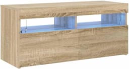 TV Meubel met LED Verlichting Sonoma Eiken - Compact & Modern Dressoir — thumbnail 1