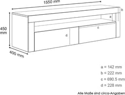 Wit Hoogglans TV Lowboard met LED Verlichting 155 x 40 x 45 cm — thumbnail 7