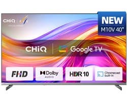 CHiQ L40M10V - Smart TV 40 Inch - LED Google TV - FHD 1080P - Randloos Metal Design - Dolby Audio - Nieuw
