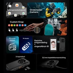 Ulefone Armor X32 Rugged Smartphone – 5.65" 90Hz – Gorilla Glass 5 – 48MP Camera + 20MP Nachtzicht – 5500mAh – 12GB (6+6) 128GB – Helio G91 – IP68/IP69K & MIL-STD-810H Robuust – Vinger Scan – NFC – Dual SIM – Zwart – Krachtige Zaklamp – Android 14 — thumbnail 6