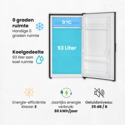 Salora COOLFREEZE47BL - Koelkast - Koelkast Tafelmodel - Koelkasten - Zwart - 93 L - 2025 — thumbnail 3