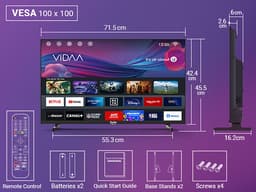 TuTu Vidaa TV - LED HD - 32 inch/82 cm - Frameless Design - Tripple Tuner DVB-T/T2/S/S2/C - HDMI x3, USB x2, CI+ - Streaming apps - In Eindhoven geassembleerd - TUV32HQ1B — thumbnail 3