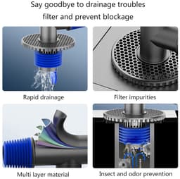 1 stuk - Afvoer adapter Handige Oplossing - wasmachine vloerafvoer beschermer - voor wasmachines, drogers, keukenwastafel, badkamer - voorkomt geur- en overstromingspreventie - 15×8.5cm - grijs — thumbnail 5