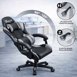 Bayt Gamestoel - Gaming Chair - Gamingstoel - Ergonomische Bureaustoel - Zwart - Verstelbaar — thumbnail 9