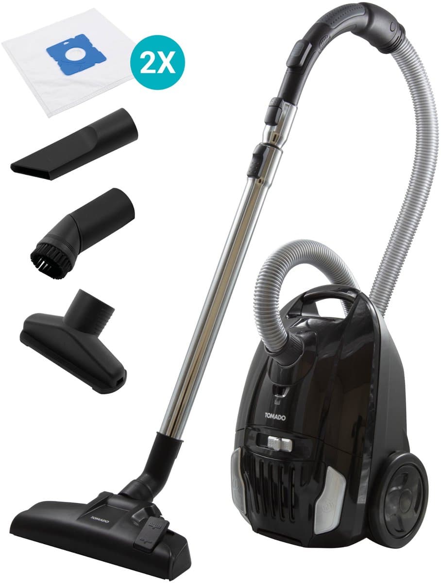 Tomado TVC3003B - Krachtige stofzuiger met zak - Extra stil - HEPA 13 filter - Snoerlengte 9 meter - Zwart — afbeelding 1