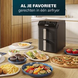 Princess Heteluchtfriteuse - 182278 - 3000W - Stack Airfryer 11,2liter - PFAS-Vrij - 2 lades (Sync) - 11 Bakprogramma's - Bespaart 45% ruimte - Dubbele gestapelde lades — thumbnail 10