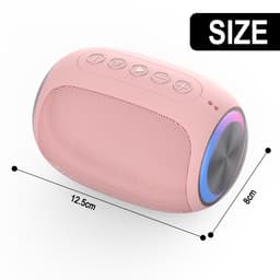 Gigicial Roze Bluetooth Speaker - Roze Draagbare Speaker - Geluid Met Dubbele Passive Bass + Kleurrijk Licht Effect - 1 - Voor Kinderen En Reizen In Rose — thumbnail 4