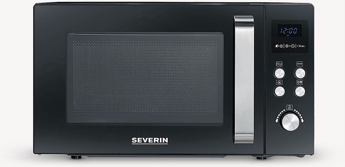Severin MW 7752 - Combi magnetron met grill- en heteluchtfunctie - Incl. Pizzaplaat Ø 28 cm - 25 Liter - Timer en Automatische programma's - Zwart / Zilver — afbeelding 1