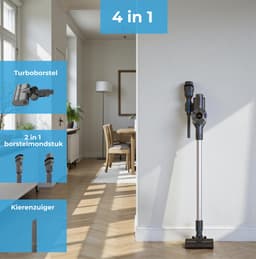 Innova® PowerVac Steelstofzuiger Draadloos - 500 Air Watts - met 4 verschillende opzetstukken - Draadloze Stofzuiger - Zonder zak op accu - Vacuum Cleaner — thumbnail 2