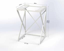Wasmachine Kast - Wasmachine Verhoger- Metaal - Wit - Universeel Wasmachine en Droger Kast - Wasmachine Ombouw - Wasmachinerek - Wasmachine Sokkel- Robuust - Stabiel - Stevig - Anti Vibratie — thumbnail 6