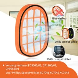 Replacements® filters geschikt voor Philips SpeedPro Max - 8 stuks - vervangt onderdeel FC8009 / CP0663/01 — thumbnail 3