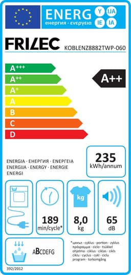 Frilec KOBLENZ8882TWP-060 - Warmtepompdroger - Wit - 8kg Laadvermogen — thumbnail 2
