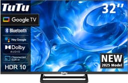 TuTu Google TV - LED HD - 32 Inch/82 cm - Frameless Design - Tripple Tuner DVB-T/T2/S/S2/C - HDMI x3, USB x2, CI+ - Geassembleerd in Eindhoven - TUG32HQ1 — thumbnail 1