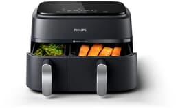 Philips 3000 Series Dual Airfryer - NA351/00 - Dubbele Mand - 9L - Tot 6 Personen - Zwart/Zilver — thumbnail 15