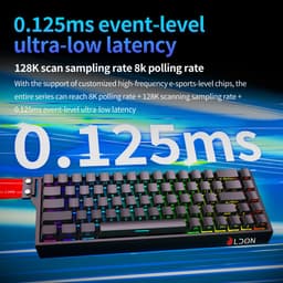 Mide68 - 65% Bedraad Gaming Toetsenbord - RGB Verlicht toetsenbord - Hall Effect Rapid Trigger Mechanisch Toetsenborden - Hot Swap - 8K Hz - 0.01mmRT - 0.125ms - Zij Bedrukte toetsen - 68 Keys -Beste prijs-kwaliteitverhouding - Edele zwarte — thumbnail 9