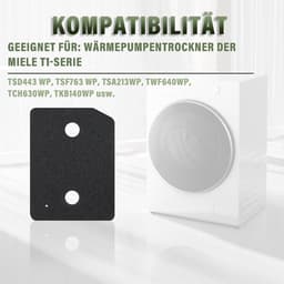 4 stuks droogfilters, voor Miele T1 wasdroger, wasdroger sokkelfilter, sponsfilter, filtermat voor een langere levensduur van de droger (207 mm x 157 mm x 30 mm) — thumbnail 2