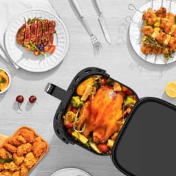 Dewelling 625A Airfryer - XL 6,5L - Kompakt Heteluchtfriteuse met Metalen Binnenmand - 1700W - Zwart — thumbnail 5