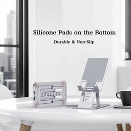 Draagbare tablet-/telefoonstandaard, opvouwbare bureaustandaard voor telefoons, verstelbare tabletsteun, compatibel met alle telefoons en tablets tot 12 inch. — thumbnail 2