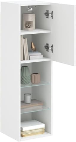 Zwevend TV Meubel met LED Verlichting 102cm Breed Wit - Wandkast en Dressoir — thumbnail 5