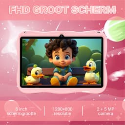 BOSWELL Kindertablet - Kinder Tablet - Kids Tablet - 7 inch - Kindertablet vanaf 3 jaar - Opslag tot 128GB - Android 14 - Ouderlijk Toezicht - Incl. Blauwlichtfilterbril, Touchpen - Roze — thumbnail 5
