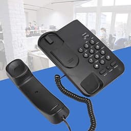 Vaste Telefoon voor Thuiskantoor en Hotel - Draagbare Engelse Telefoon (Zwart) — thumbnail 7