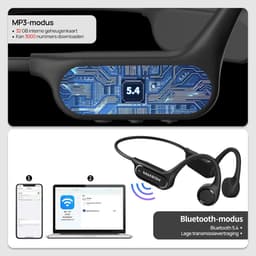 MANKIW Osea Open-ear Hoofdtelefoon – IP68 Waterdicht Bluetooth 5.4 Sport Hoofdtelefoon met 32 GB MP3 – Draadloos Voor Zwemmen, Hardlopen en Training — thumbnail 3