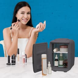 Auronic Mini Koelkast – Skincare Fridge – Make-up & Beauty – Koelen en Verwarmen – 100/240V & 12V Auto Stekker – Draagbaar – 4 Liter – Zwart — thumbnail 2