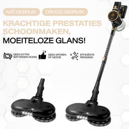AG4200+ Steelstofzuiger Draadloos Met Dweilfunctie 2 in 1 - Premium Gold - Krachtige stofzuiger Zonder Zak - Geschikt voor Dierenharen - Compact & Lichtgewicht - Kruimeldief — thumbnail 3