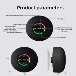 Bluetooth Luidspreker Douche Speaker - Met LED Licht en Zuignap - Waterdichte Mini Speaker - Bluetooth Douche Speaker - Draadloze Draagbare Mini Hoorn Speaker Zuignap - Bass Stereo Trompet - Handsfree Bellen - Voor Douche Thuis en Buiten — thumbnail 4